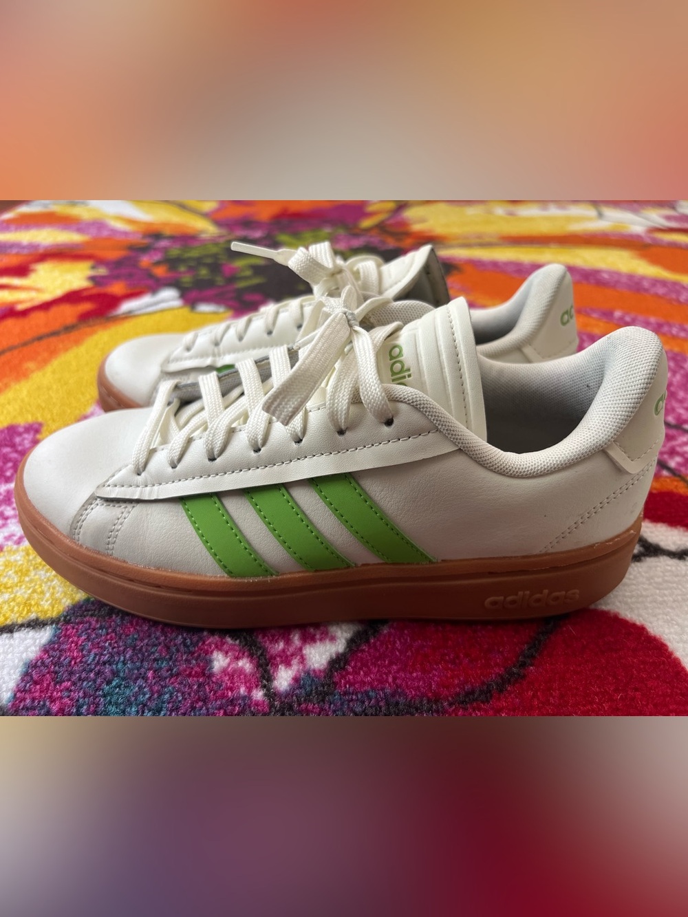 Adidas White and Green Sneakers
